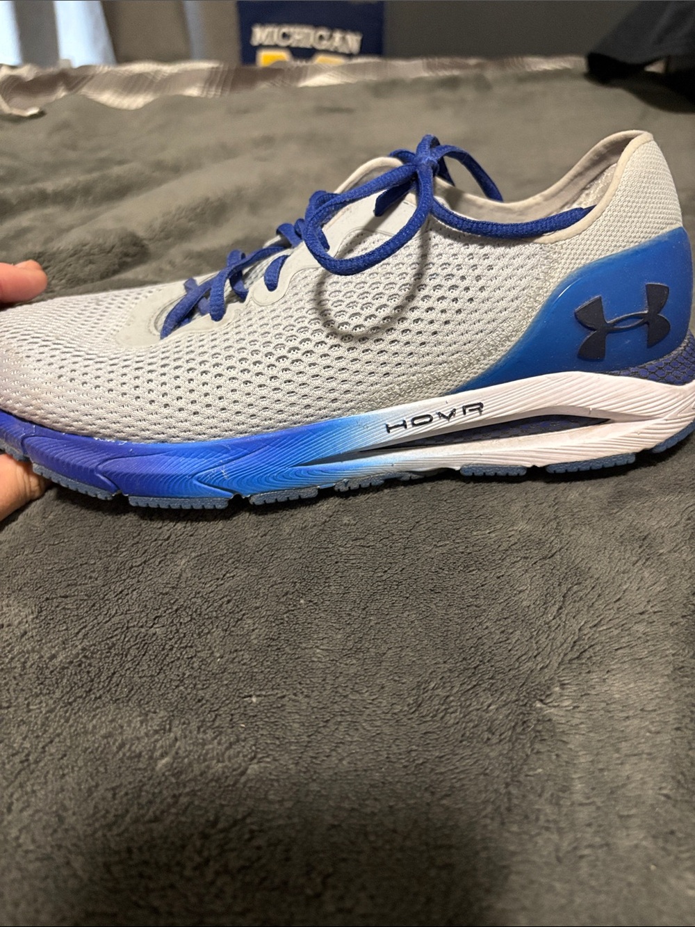 Under Armour Grey/Blue UA HOVR Sonic 4 DS Size 11